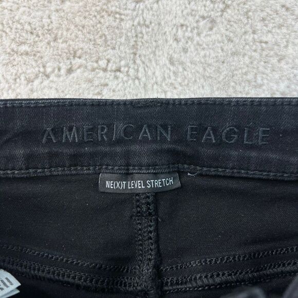 American Eagle Jegging Jeans Womens Size 2 Black Next Level Stretch Highest Rise - Picture 4 of 10